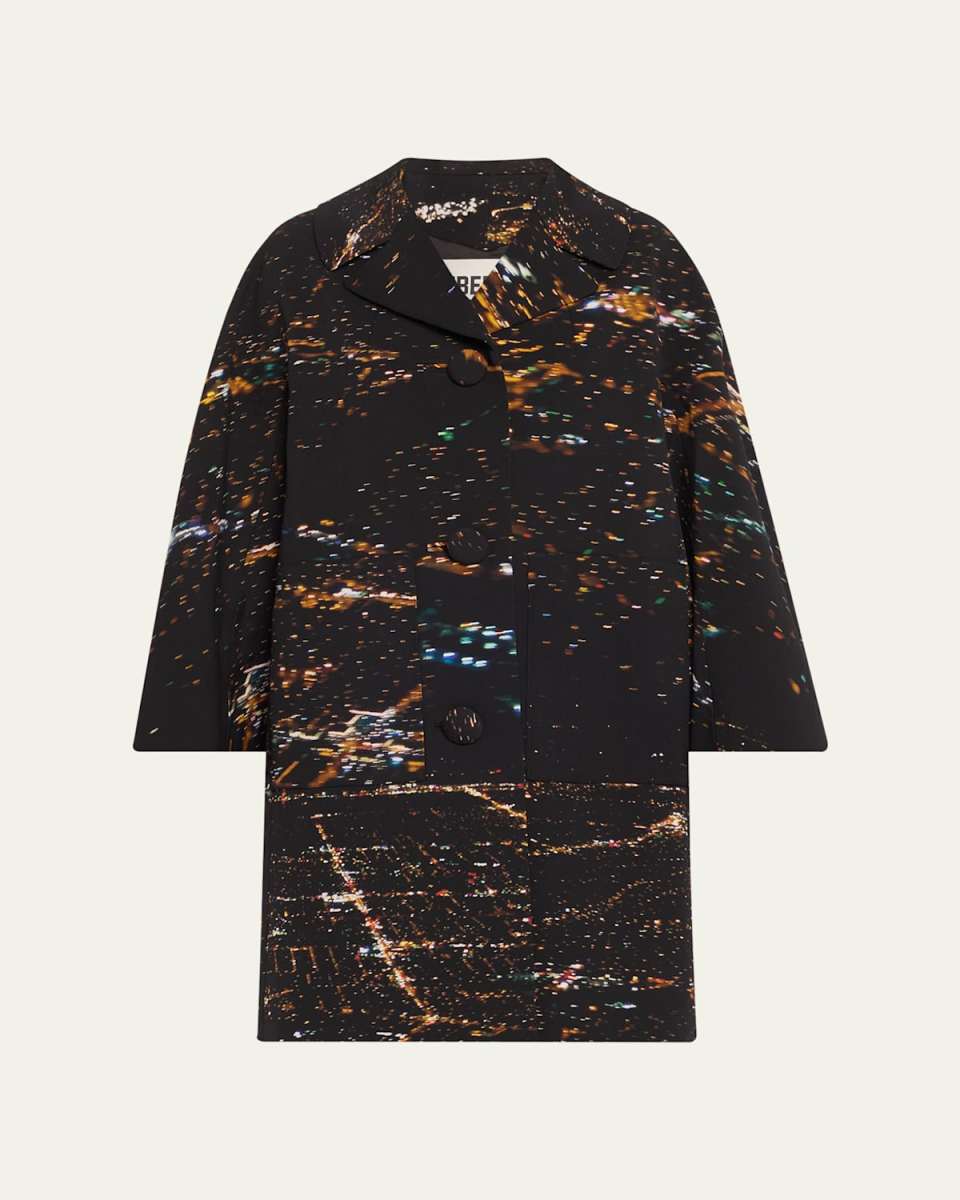 LAX Abstract Patch Pocket Wool Coat